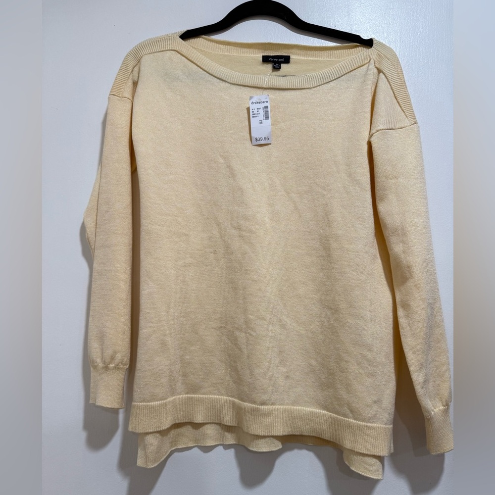 NWT Dressbarn Off-the-Shoulder Cream Sweater